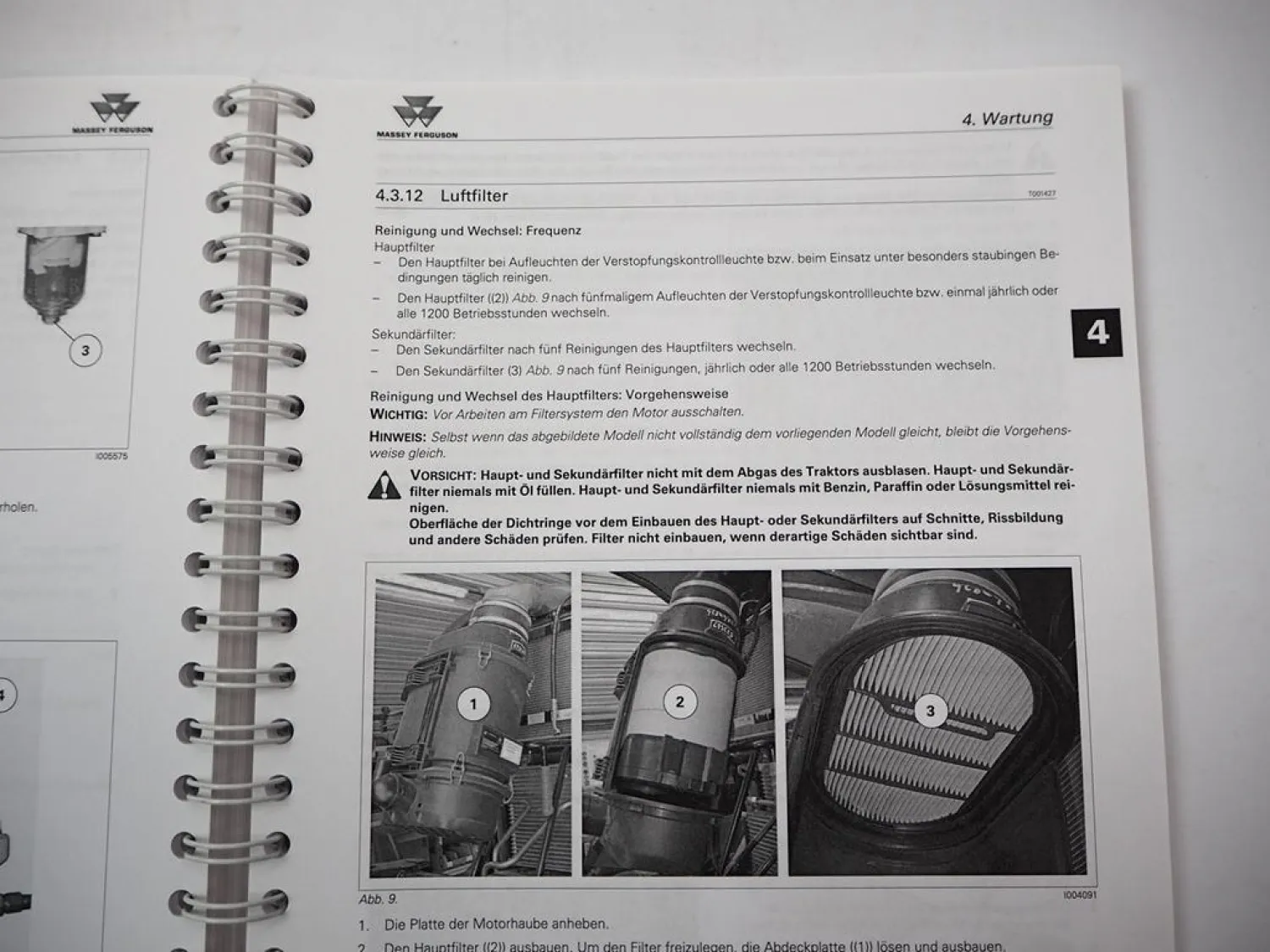 Massey Ferguson MF 7465 7475 7480 Schlepper Betriebsanleitung Wartung 2010