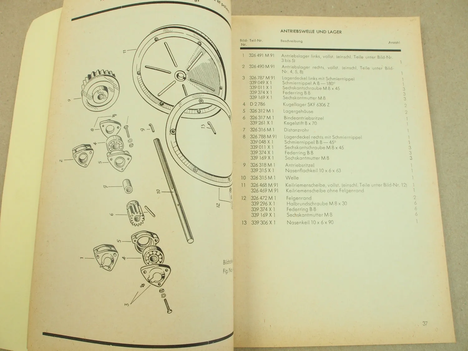 Massey Ferguson MF 780 S 890 80 90 Bedienung 1957 Ersatzteilliste MF 653
