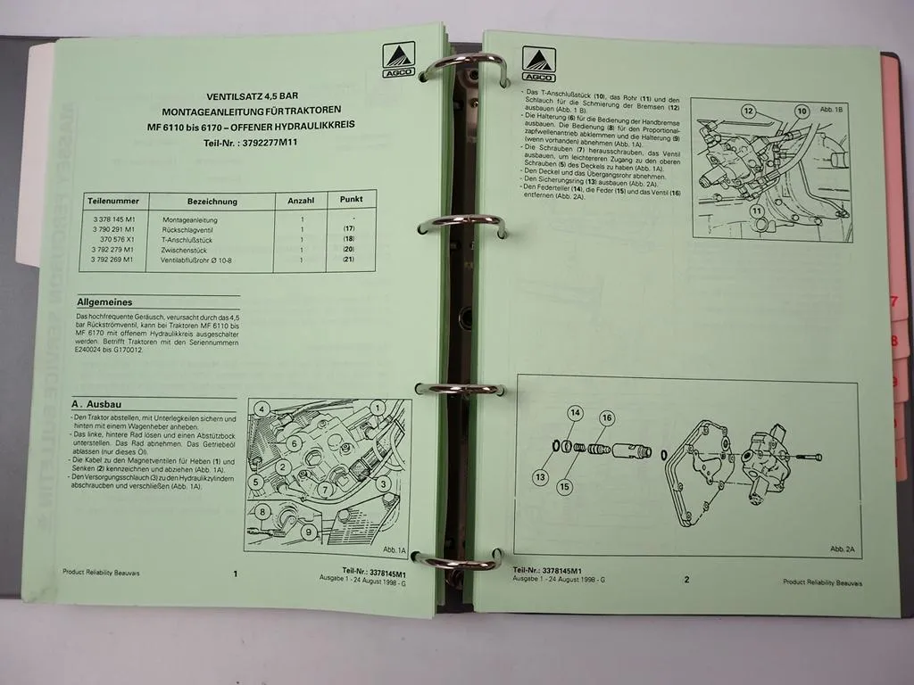 Massey Ferguson MF div. Traktor Serien Service Bulletins 1997 - 2002 Werkstatthandbuch