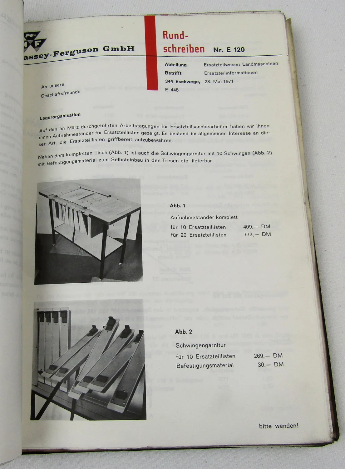 Massey Ferguson MF Kundendienst Mitteilungen Rundschreiben Ersatzteilwesen 67-77