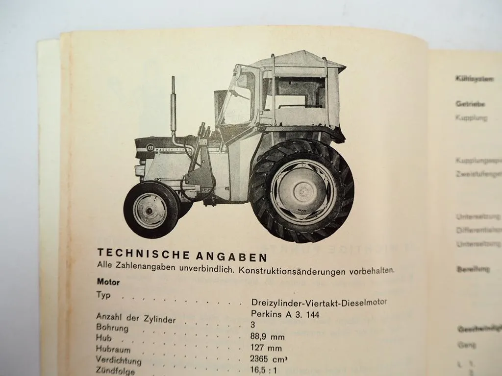 Massey Ferguson MF133 Schlepper Betriebsanleitung Bedienungsanleitung 1971