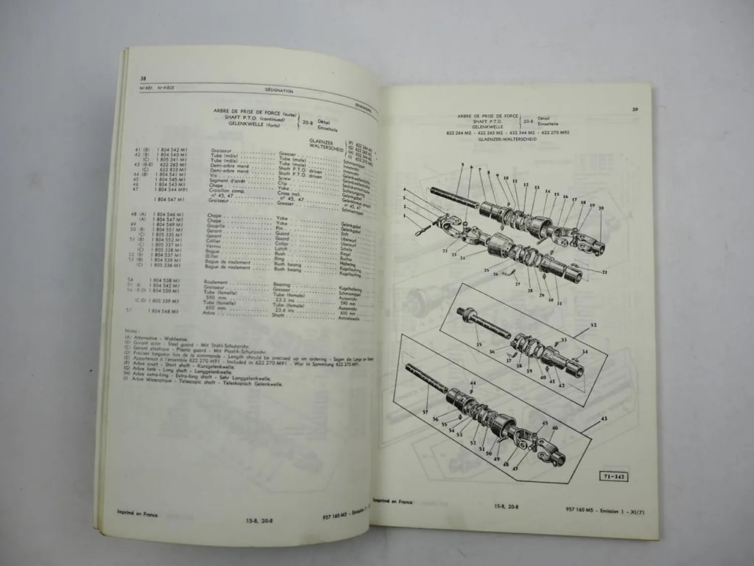 Massey Ferguson MF15 MF20 Ballenpresse Original Ersatzteilliste 1971