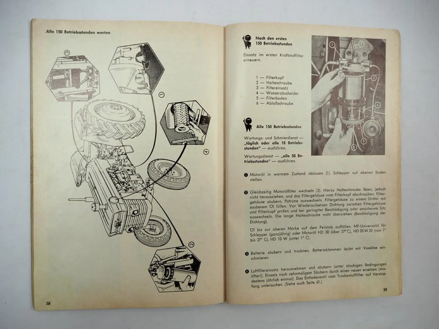 Massey Ferguson MF165 Schlepper Betriebsanleitung Bedienungsanleitung 1969