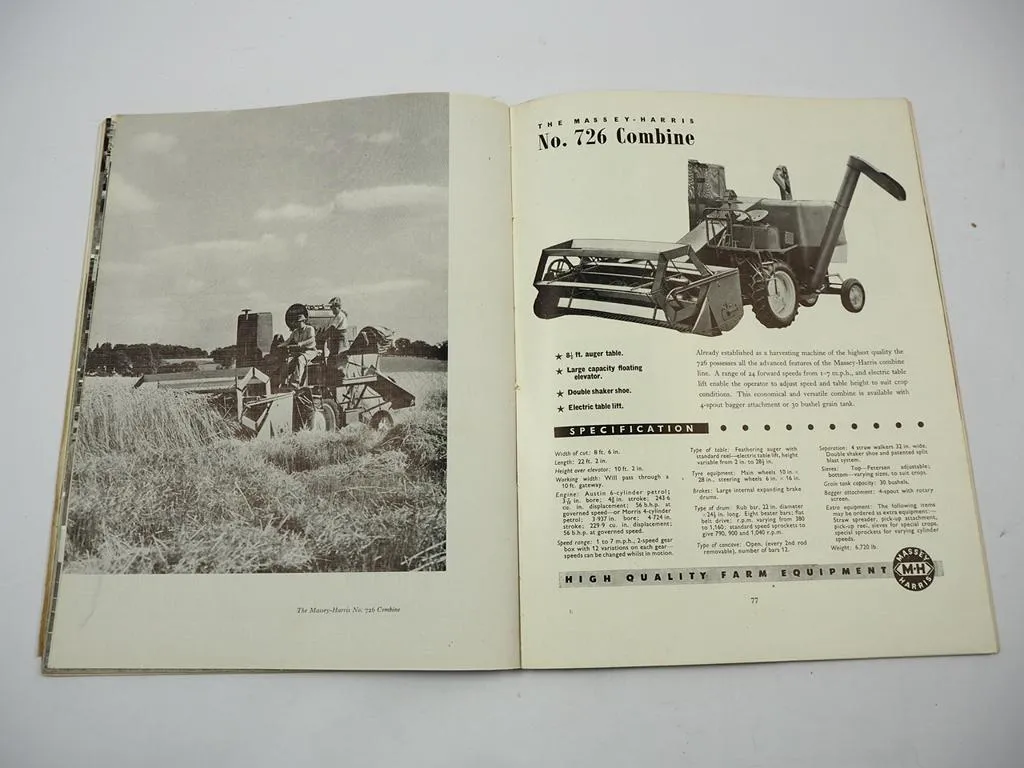 Massey Harris Farmer Annual 1952 Jahrbuch Traktor Mähdrescher Landtechnik