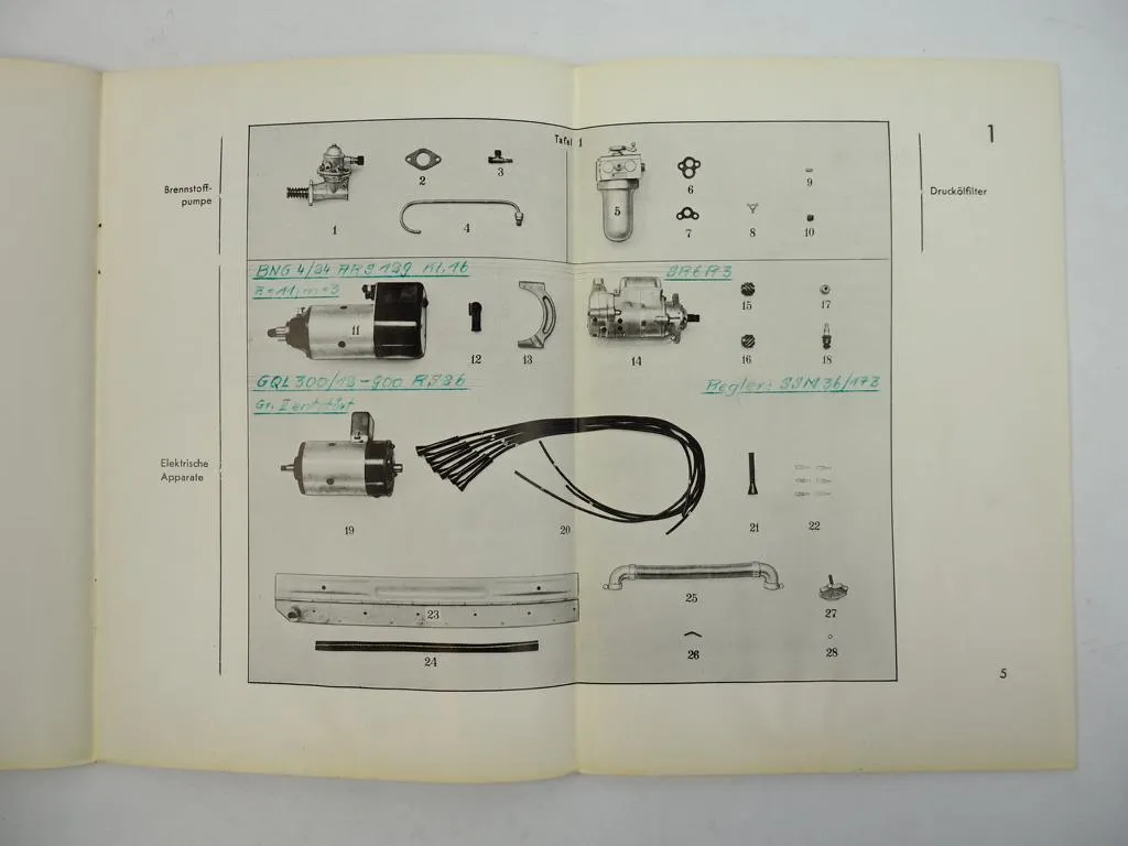 Maybach HL98TUK Motor im Sd.Kfz.9 Famo Ersatzteilliste 1938 Wehrmacht