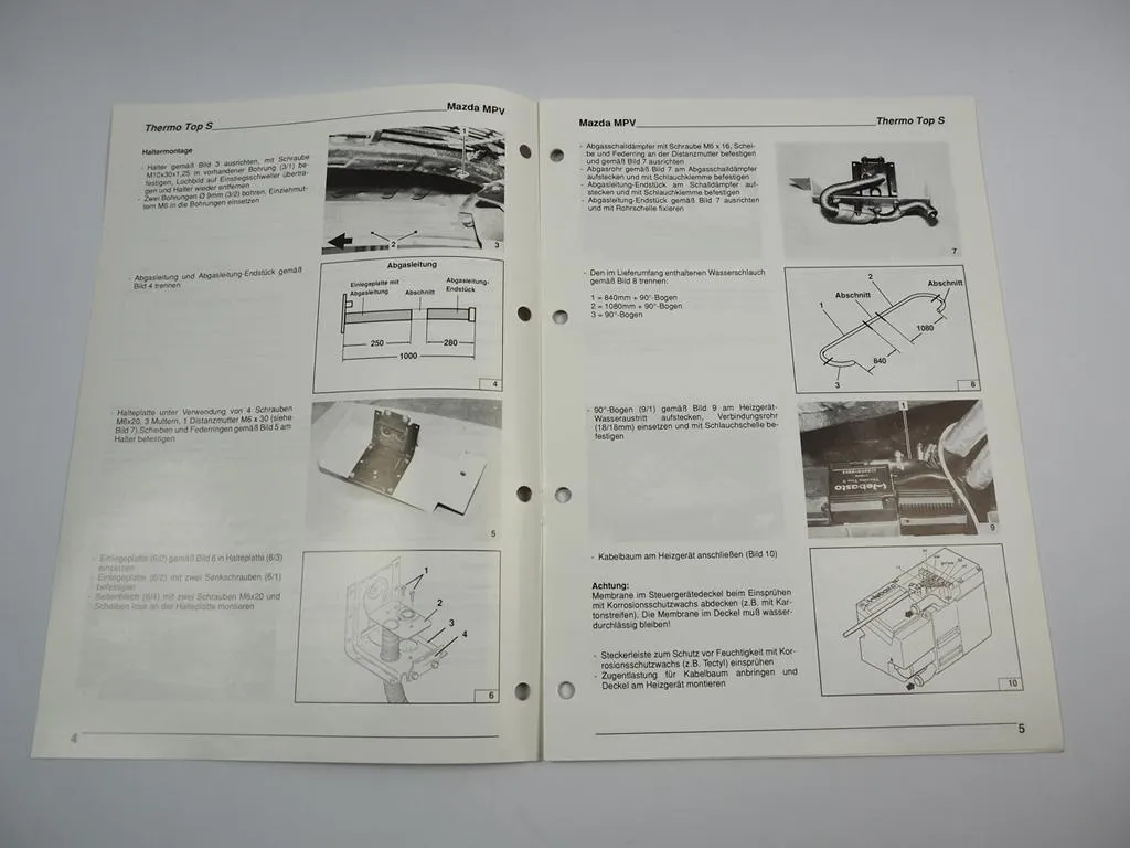 Mazda MPV Van Einbauanleitung Webasto Thermo Top S BW50 Heizung