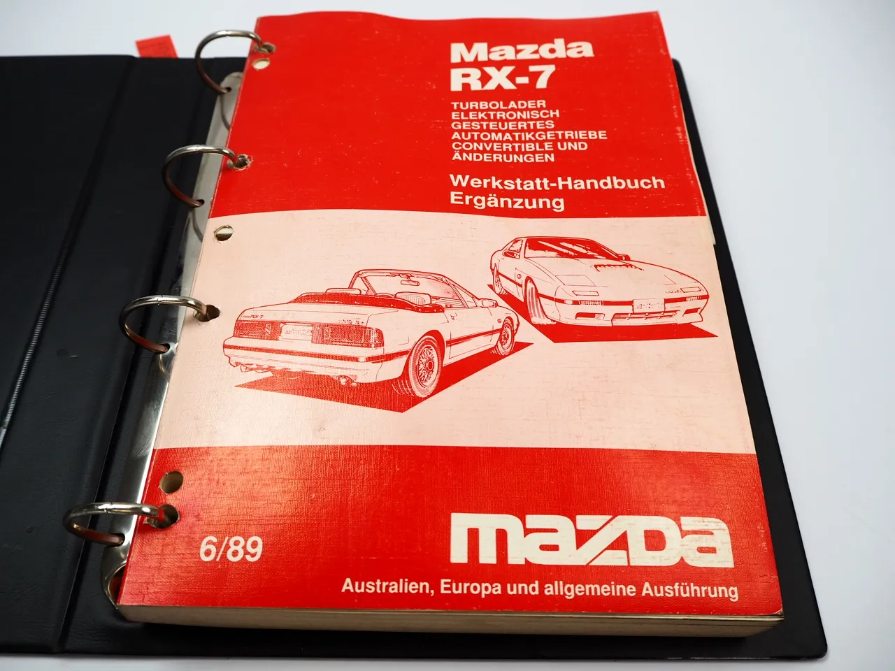 Mazda RX-7 Werkstatthandbuch Ergänzung 1989 Turbolader Spoiler Verdeck Cabriolet
