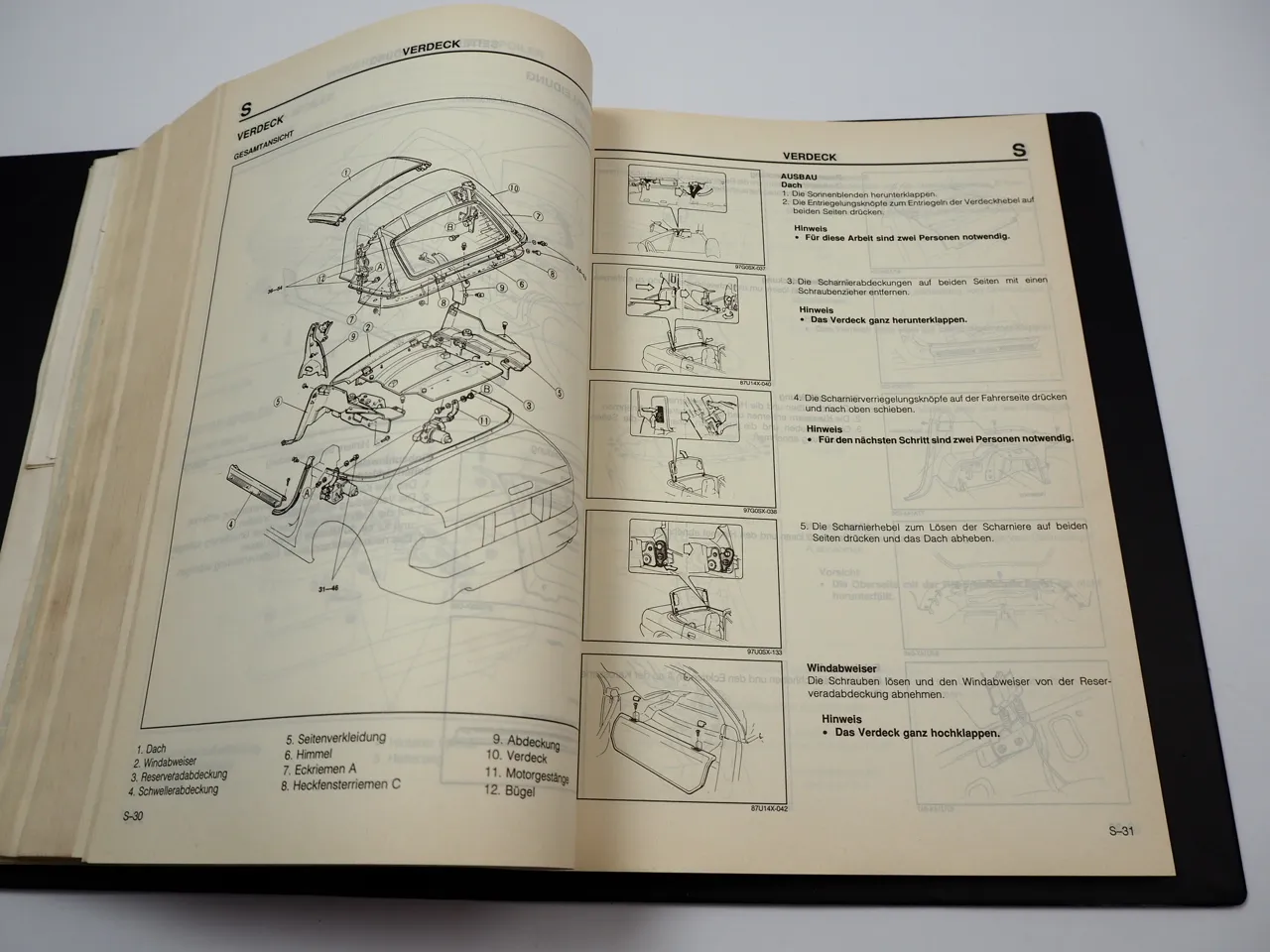 Mazda RX-7 Werkstatthandbuch Ergänzung 1989 Turbolader Spoiler Verdeck Cabriolet