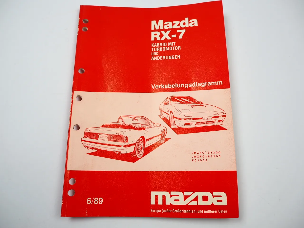 Mazda RX7 RX-7 Cabrio mit Turbomotor Schaltpläne Elektrik 1986