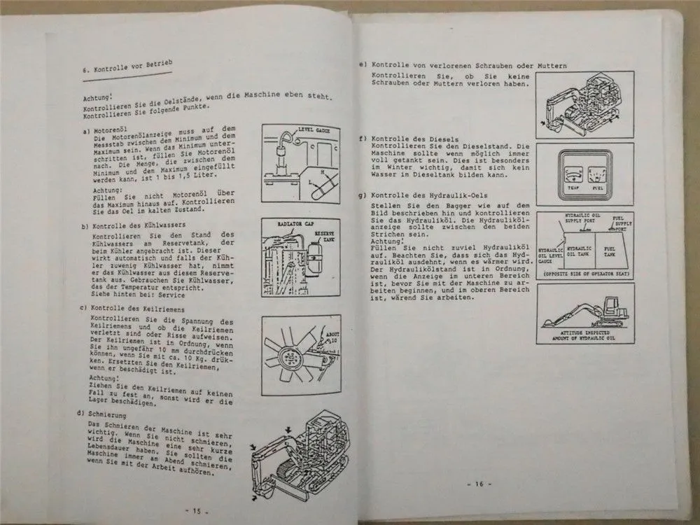 MBU Minibagger IHI 35 G Betriebsanleitung Wartungsanleitung Bedienungshandbuch