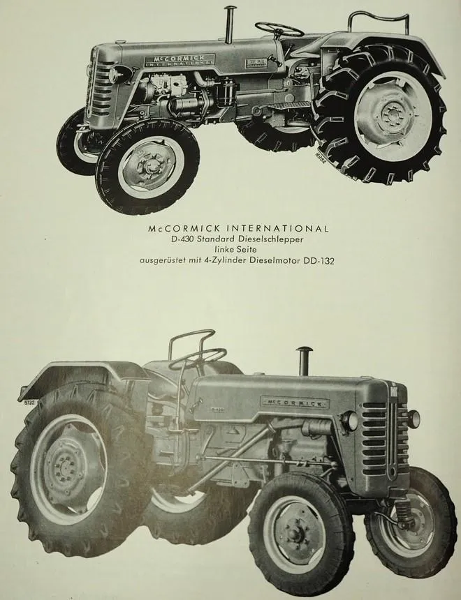Mc Cormick D-430 D-436 Standard Schlepper Betriebsanleitung Bedienung 1961