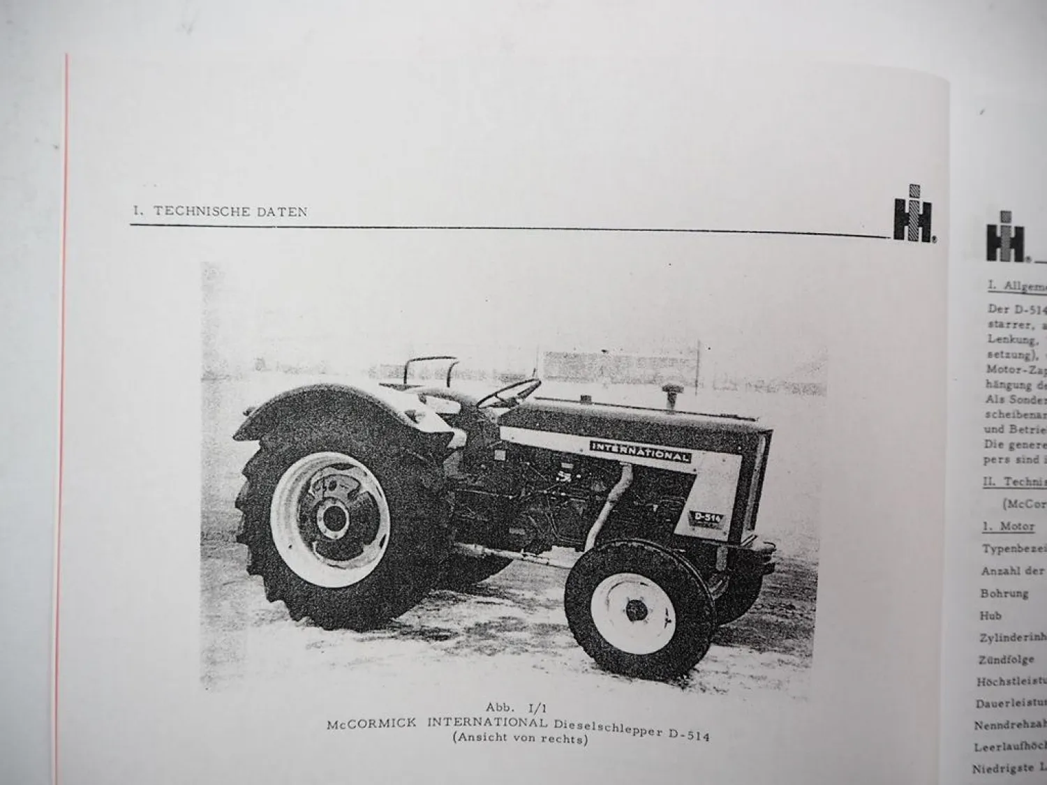 Mc Cormick D-514 Schlepper Werkstatthandbuch 1964 Reparaturanleitung