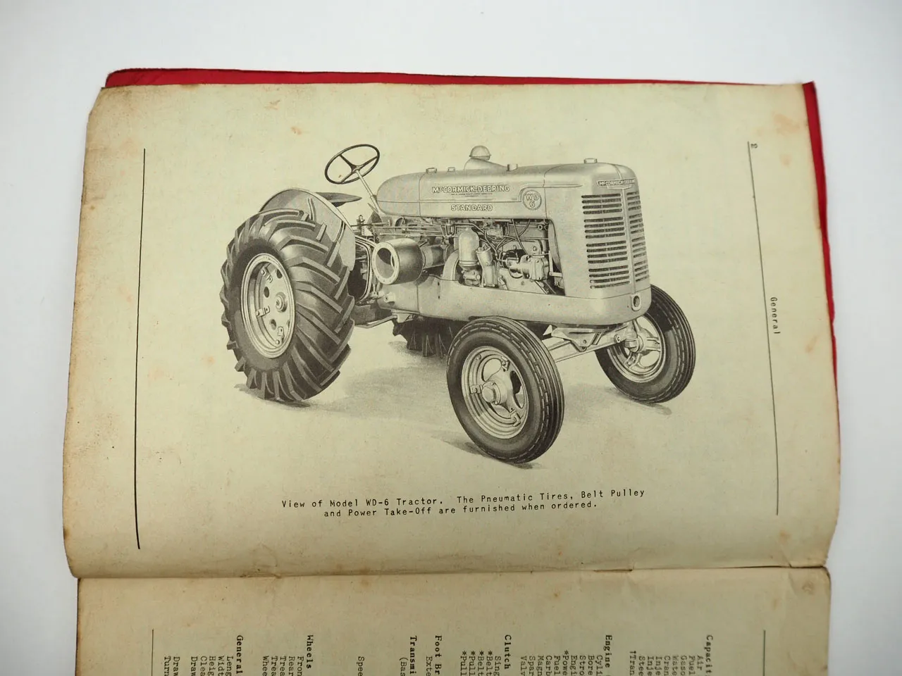 Mc Cormick Deering IHC WD6 Tractor Owners Manual Bedienungsanleitung 1947 engl.