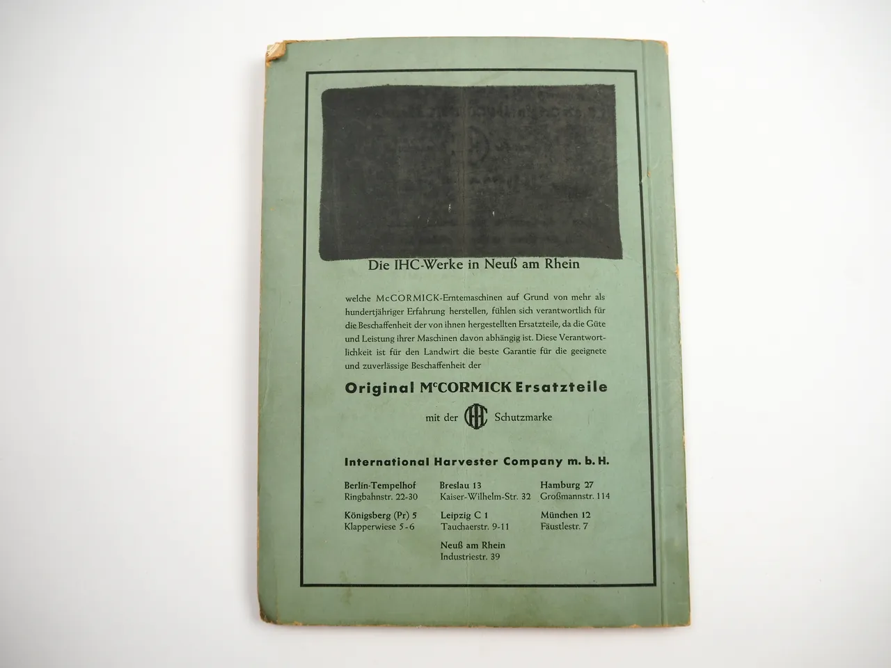 Mc Cormick Heumaschinen Düngerstreuer Ersatzteilkatalog Nr. 6H ca. 1935