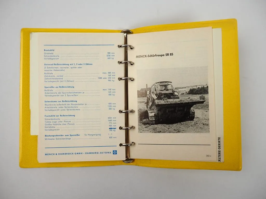 Menck Verkaufshandbuch Hydraulikbagger Seilbagger Rammen Schürfraupen 1969
