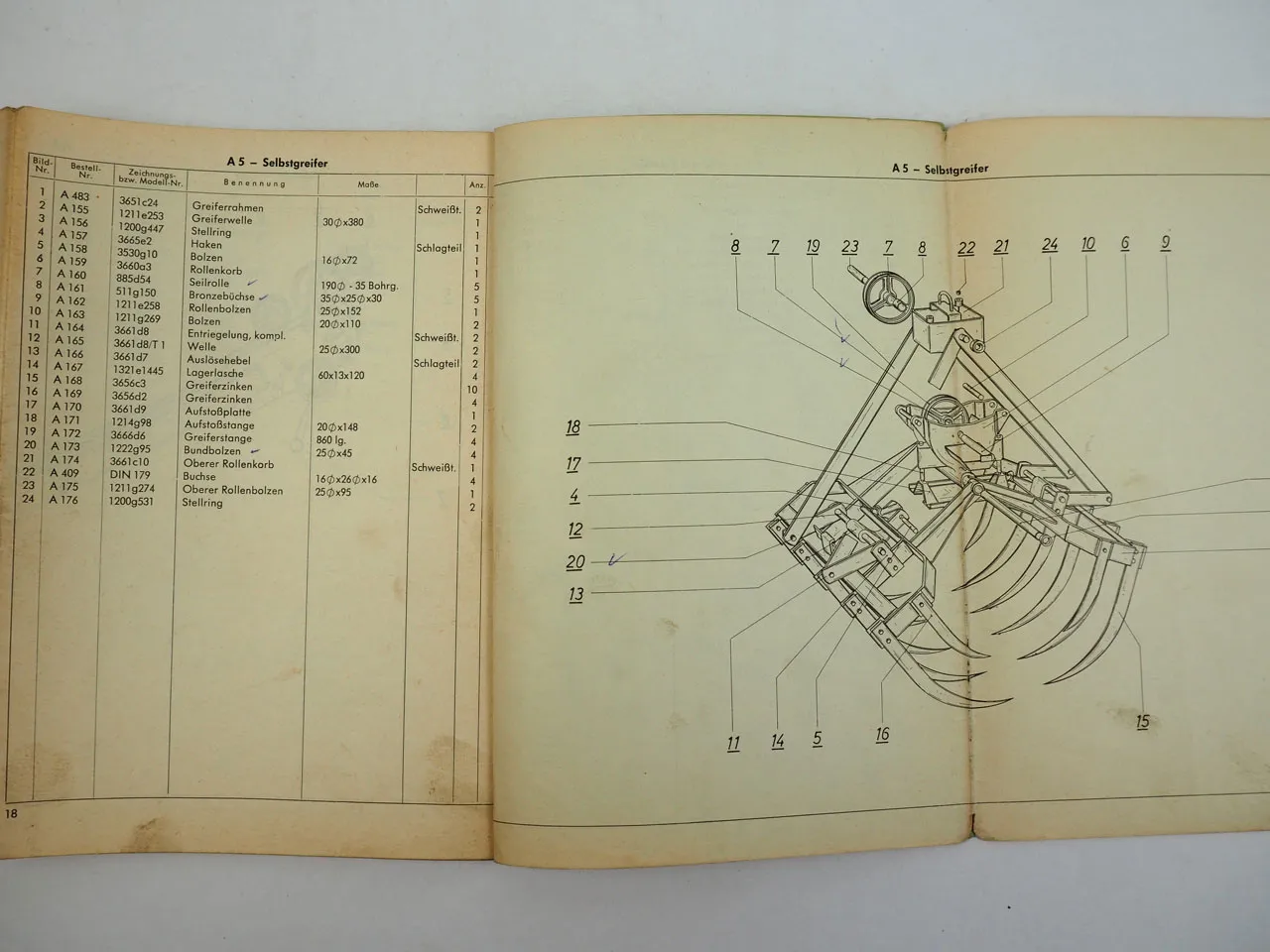 Mengele Automaticus 5 Dungkran Bedienunganleitung Ersatzteilliste 1969