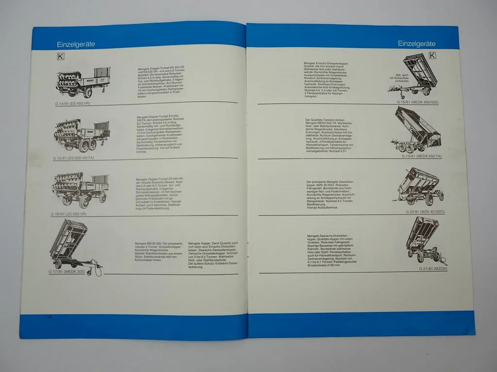 Mengele Werbung Produktanzeigen Firmenzeichen Matern Prospekt 1981