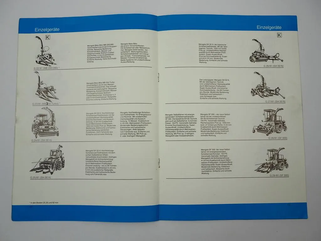 Mengele Werbung Produktanzeigen Firmenzeichen Matern Prospekt 1981