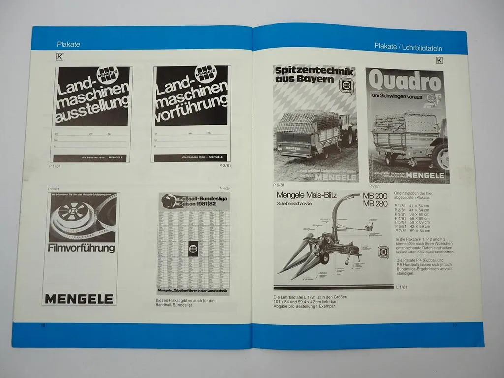 Mengele Werbung Produktanzeigen Firmenzeichen Matern Prospekt 1981