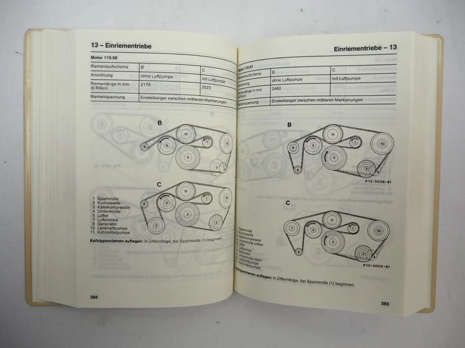 Mercedes 124 126 201 ab 1989 & 129 140 202 Tabellenbuch 10/1993 + Code Übersicht