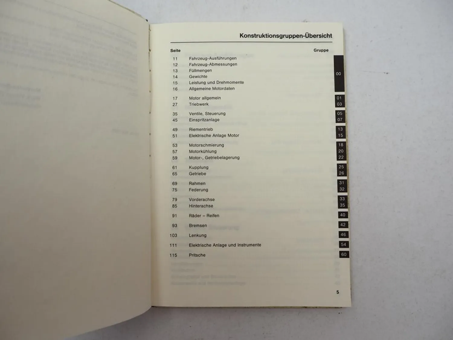 Mercedes Benz 100 D Transporter Tabellenbuch Einstelldaten Handbuch 1990