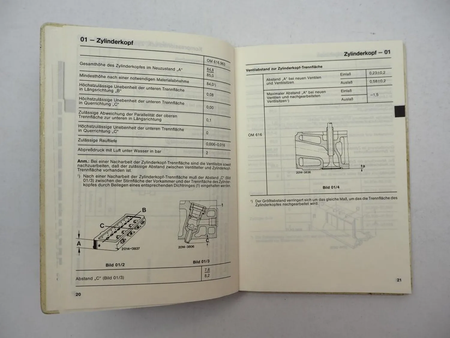 Mercedes Benz 100 D Transporter Tabellenbuch Einstelldaten Handbuch 1990