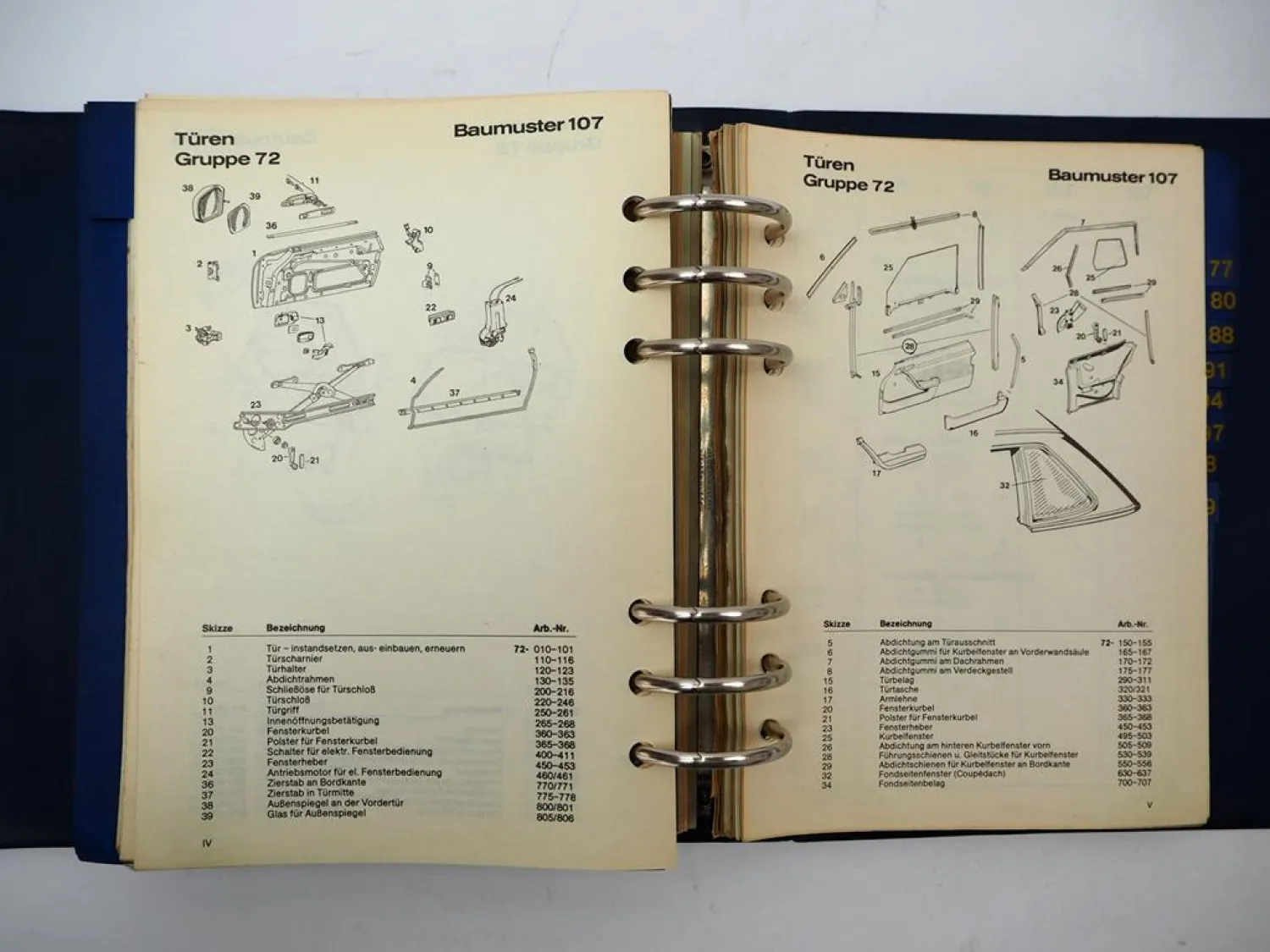 Mercedes Benz 107 SL SLC Roadster Coupe 116 S SE SEL Arbeitswertbuch Reparaturen