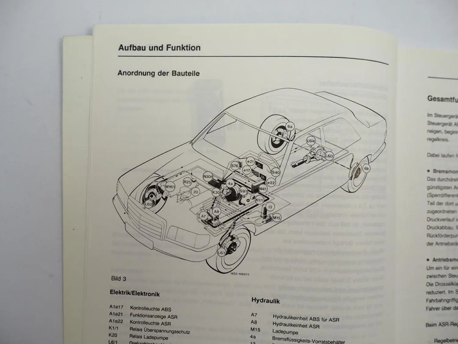 Mercedes Benz 126 V8 Motor Werkstatthandbuch ASR 1 Antriebsschlupfregelung 1987