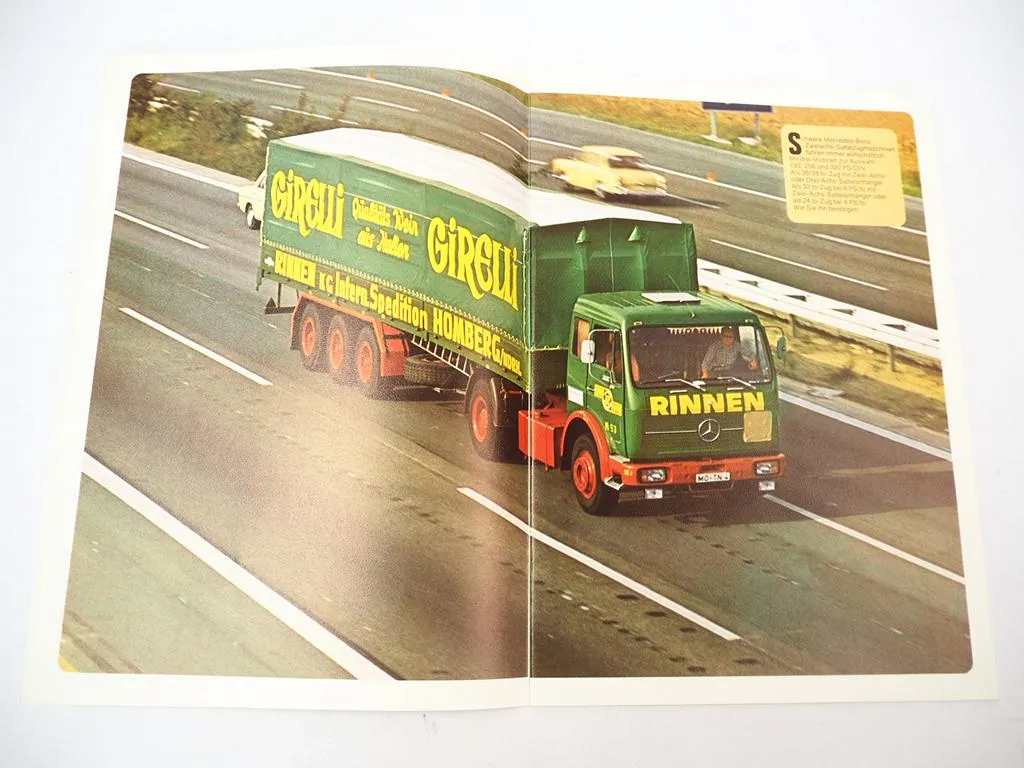 Mercedes Benz 1626 1632 1719 S LKW Zweiachs Sattelzug Prospekt Datenblätter 1977