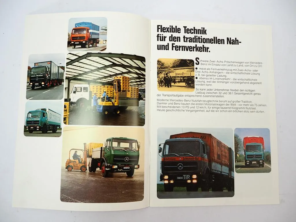 Mercedes Benz 1626 1632 1719 Zweiachs Pritschenwagen Prospekt Datenblätter