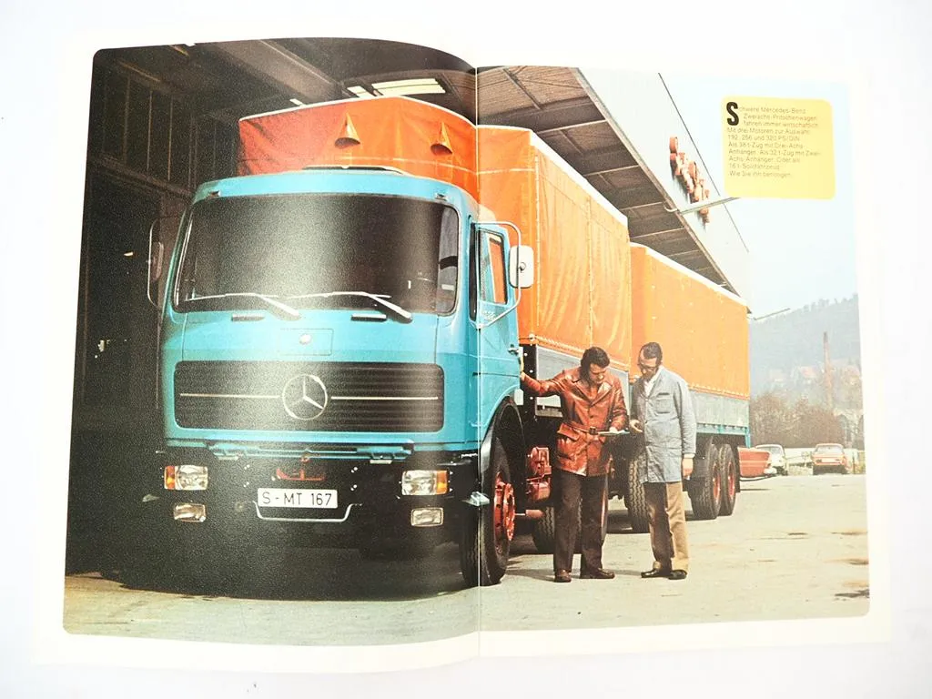 Mercedes Benz 1626 1632 1719 Zweiachs Pritschenwagen Prospekt Datenblätter