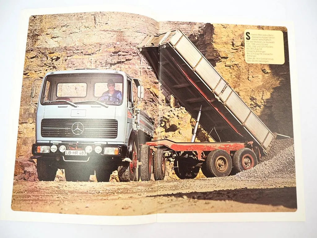 Mercedes Benz 1632 1719 K Kipper LKW Baustellenfahrzeuge Prospekt Datenblätter
