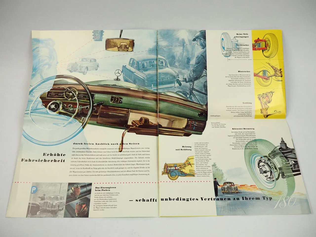 Mercedes Benz 180 W120 Ponton Prospekt Poster 1953