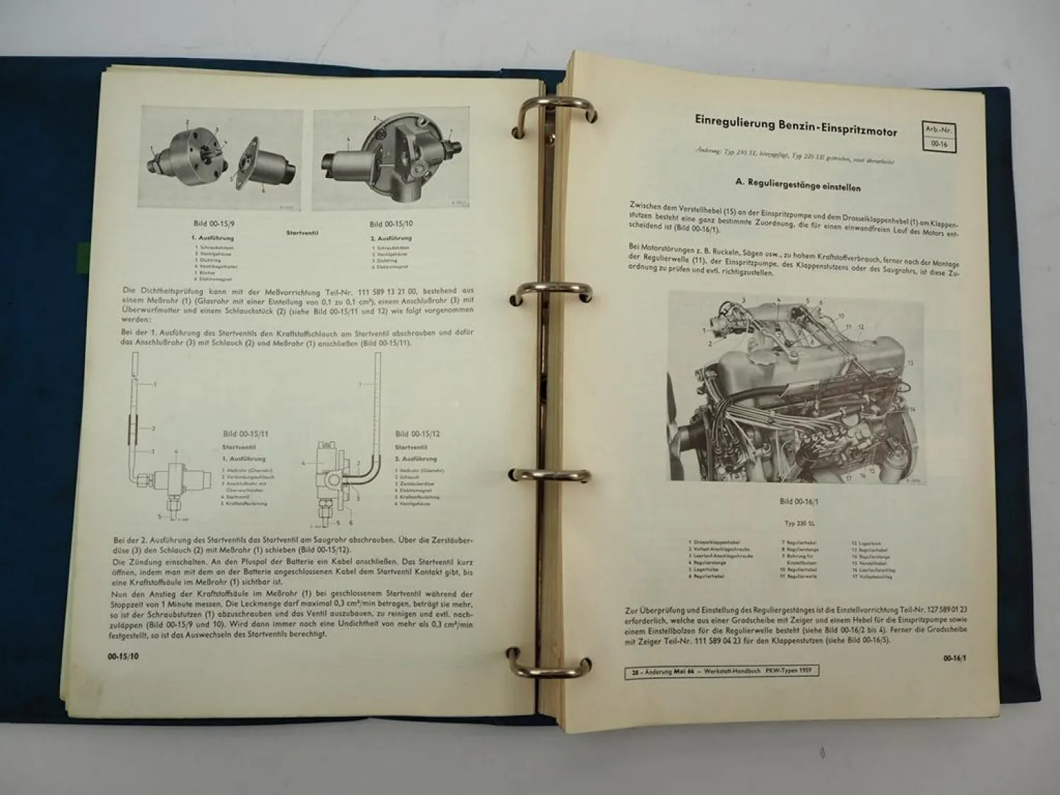 Mercedes Benz 190c 190Dc 220b 220Sb 220SEb 230SL 300SE Werkstatthandbuch ab 1959