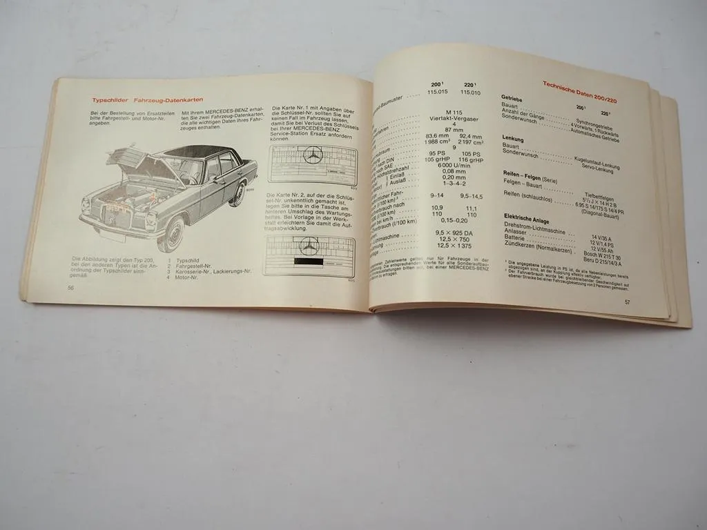 Mercedes Benz 200 220 230 250 C CE /8 W114 Bedienungsanleitung Betrieb 1971