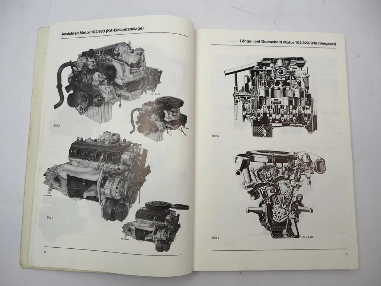 Mercedes Benz 200 230 E / CE / TE Motor 102 Einführungsschrift Werkstatthandbuch