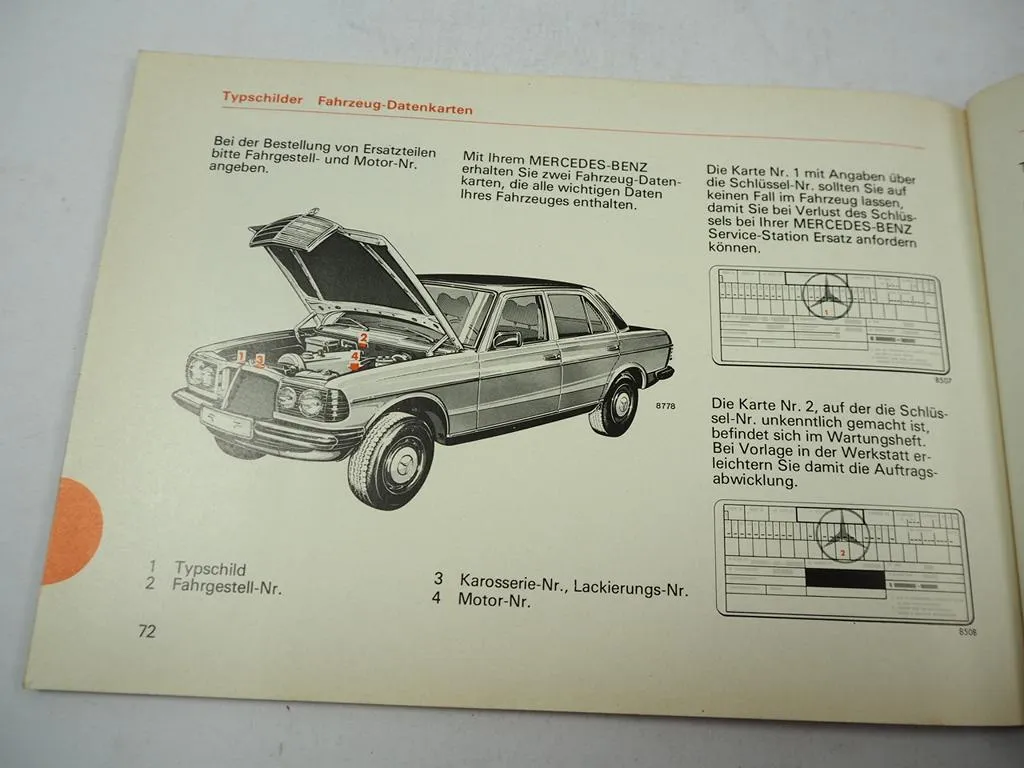 Mercedes Benz 200D 220D 240D 300D W123D Betriebsanleitung Bedienungsanleitung