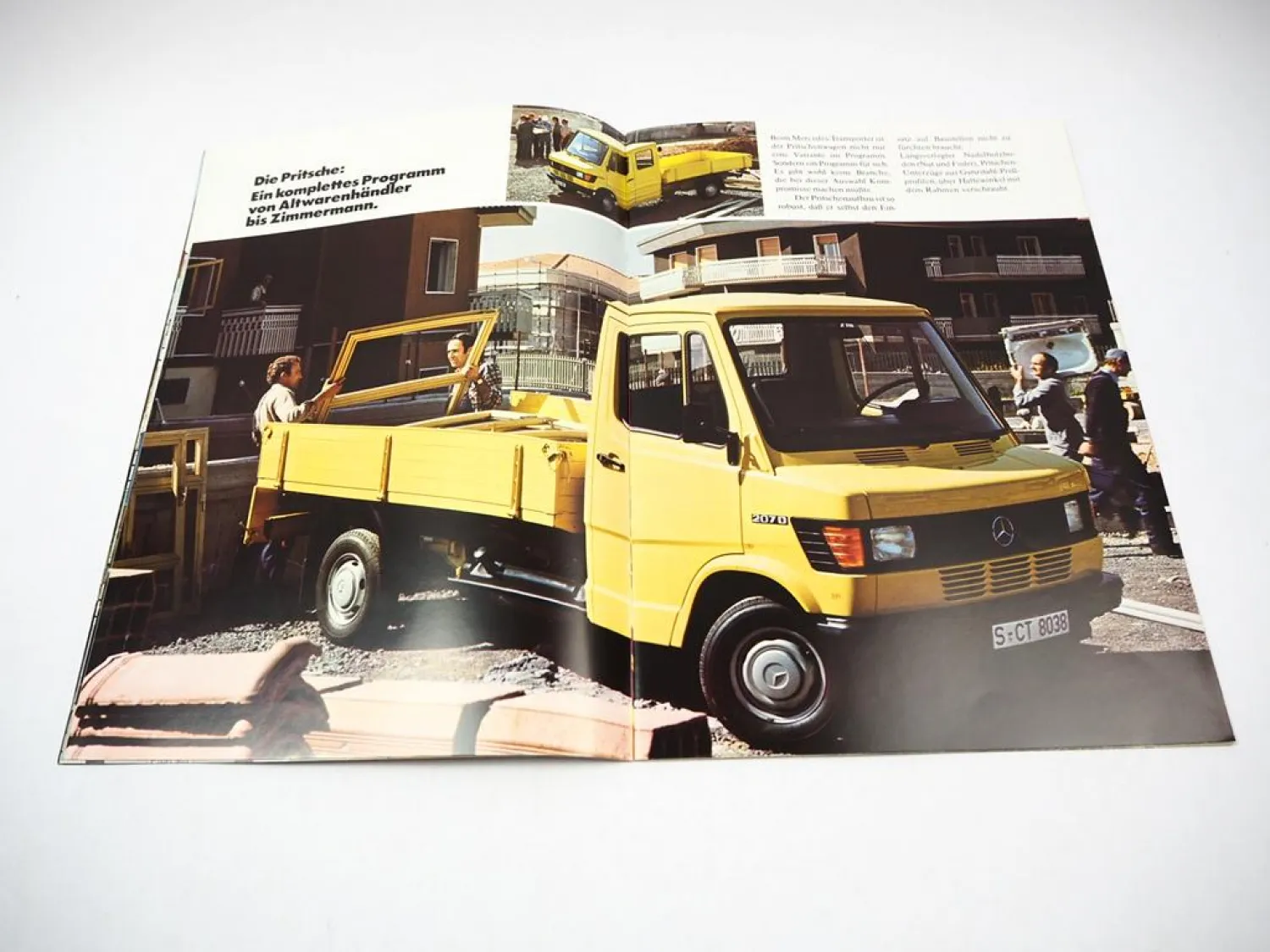 Mercedes Benz 207 607 D 208 308 Transporter Pritsche Kasten Kombi Prospekt 04/77