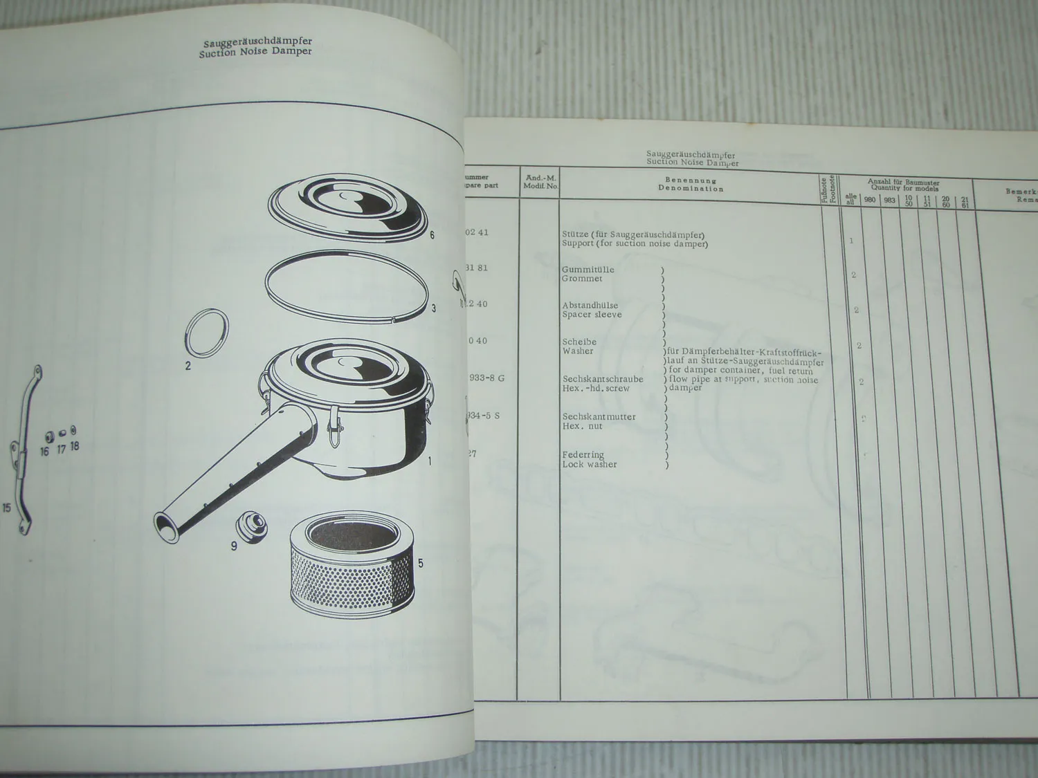 Mercedes Benz 220 SE W128 Limousine Coupe Cabriolet Ersatzteilliste Parts List