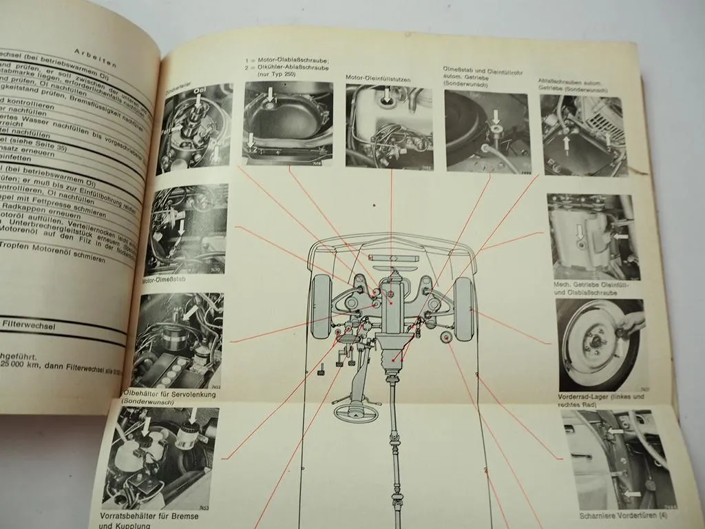 Mercedes Benz 230 250 /8 W114 Betriebsanleitung 1967 Schaltplan Schmierung