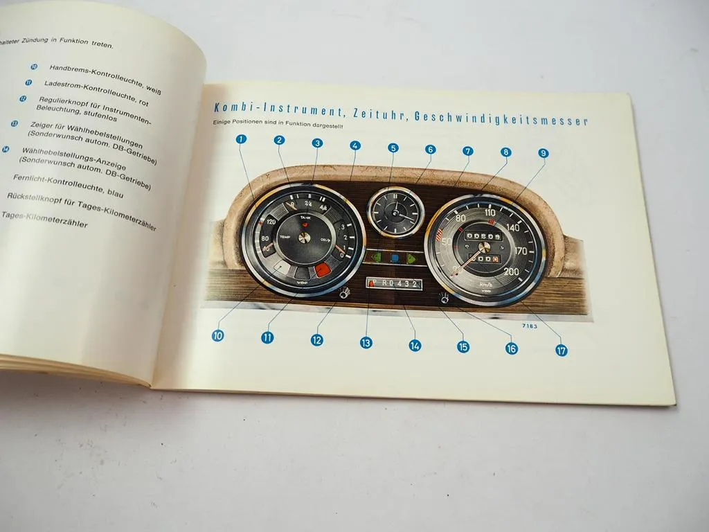 Mercedes Benz 250S W108 Betriebsanleitung Bedienungsanleitung Original 1966