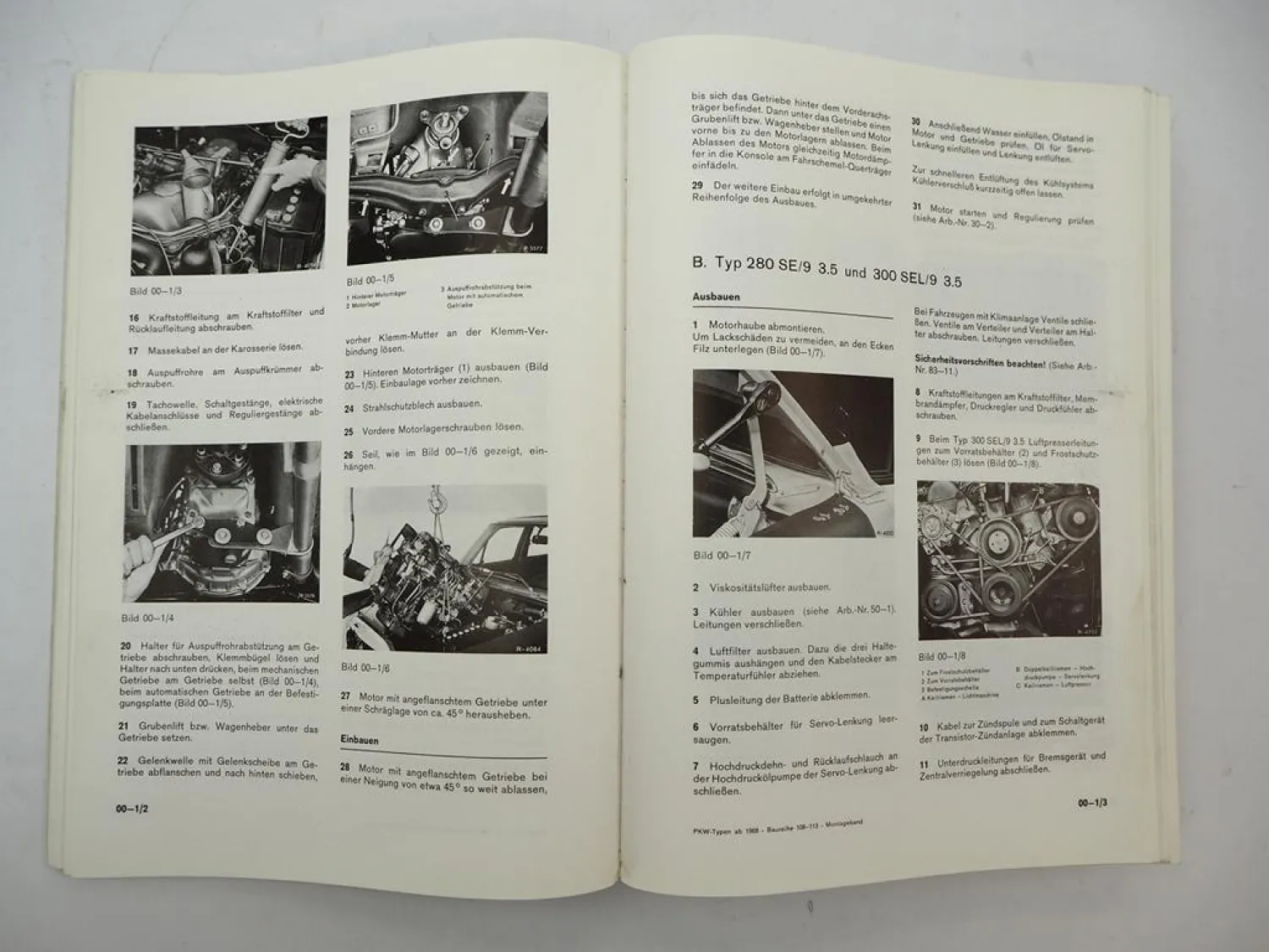Mercedes Benz 280 S/8 SE/8 SEL/8 SL/8 300 SEL/8 SEL/9 Werkstatthandbuch ab 1968