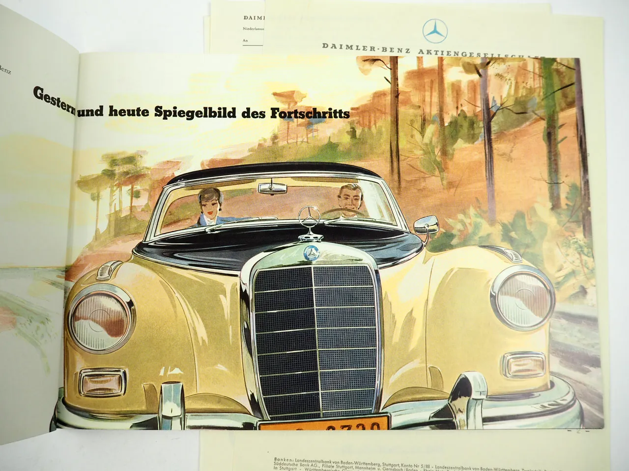 Mercedes Benz 300 Automatic W186 PKW Prospekt Anschreiben 1957