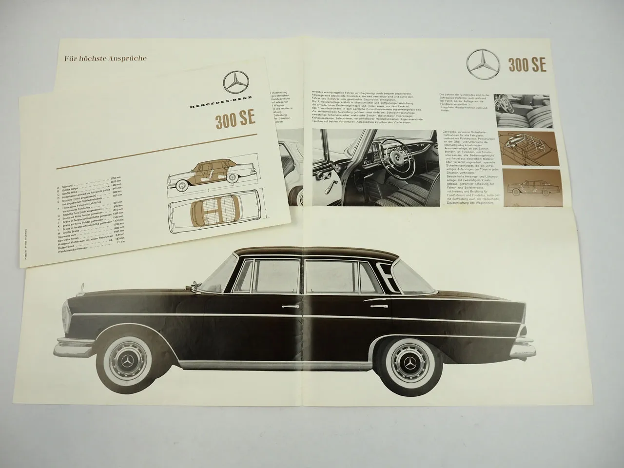 Mercedes Benz 300SE W112 Prospekt Poster 1961