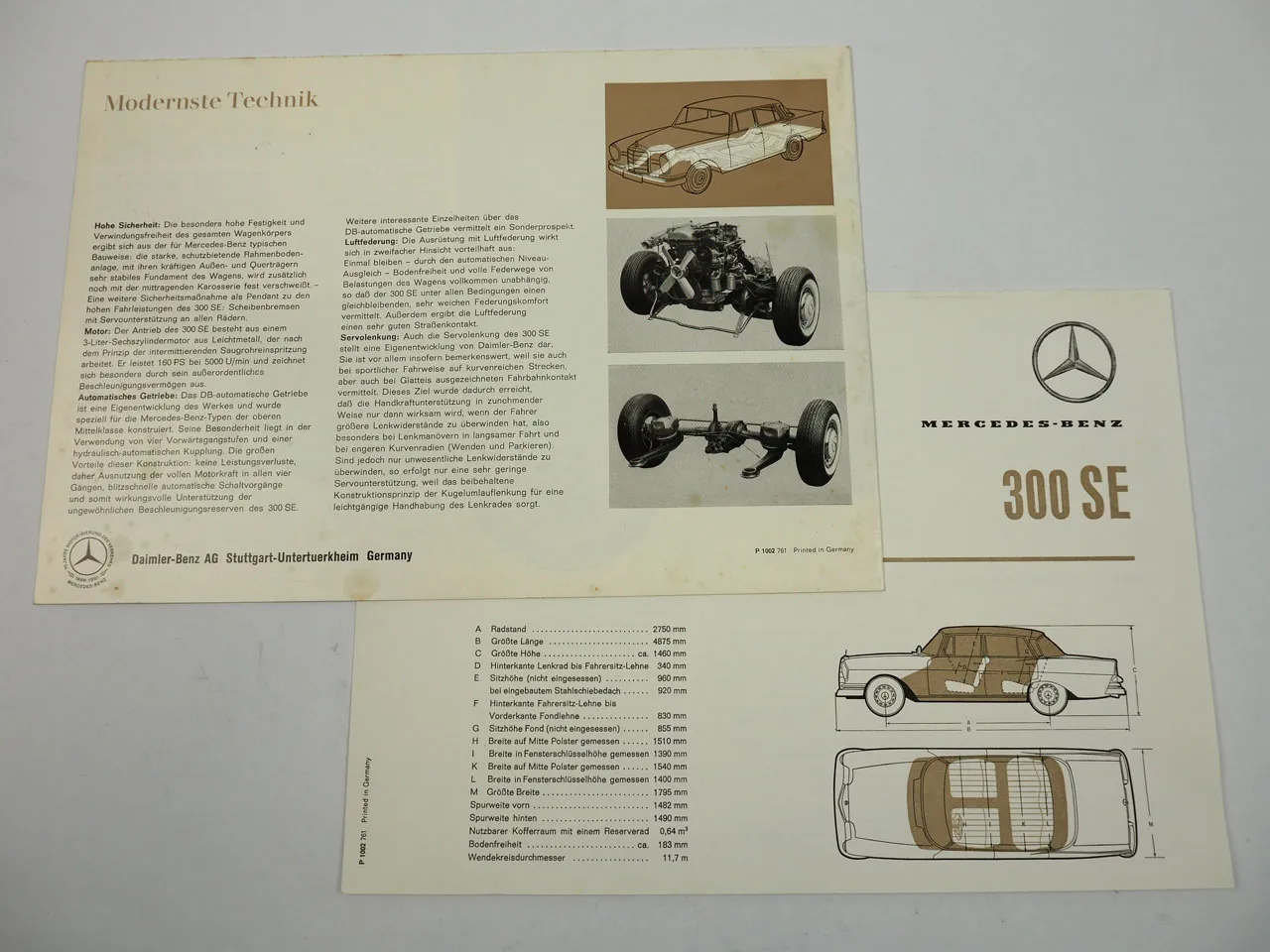 Mercedes Benz 300SE W112 Prospekt Poster 1961
