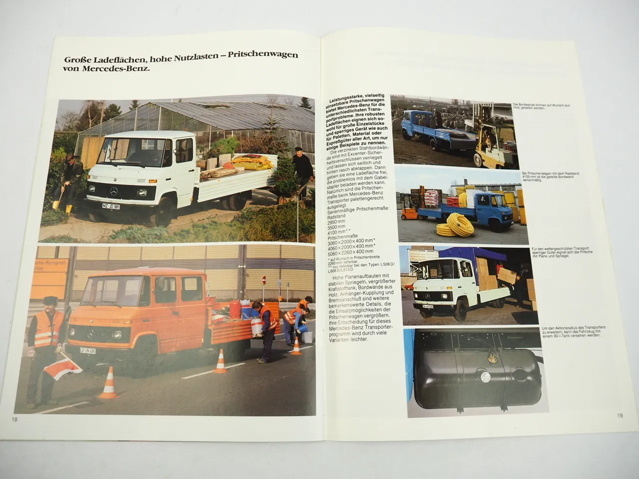 Mercedes Benz 507 508 609 709 D Großtransporter T2 65 bis 130 PS Prospekt 1982