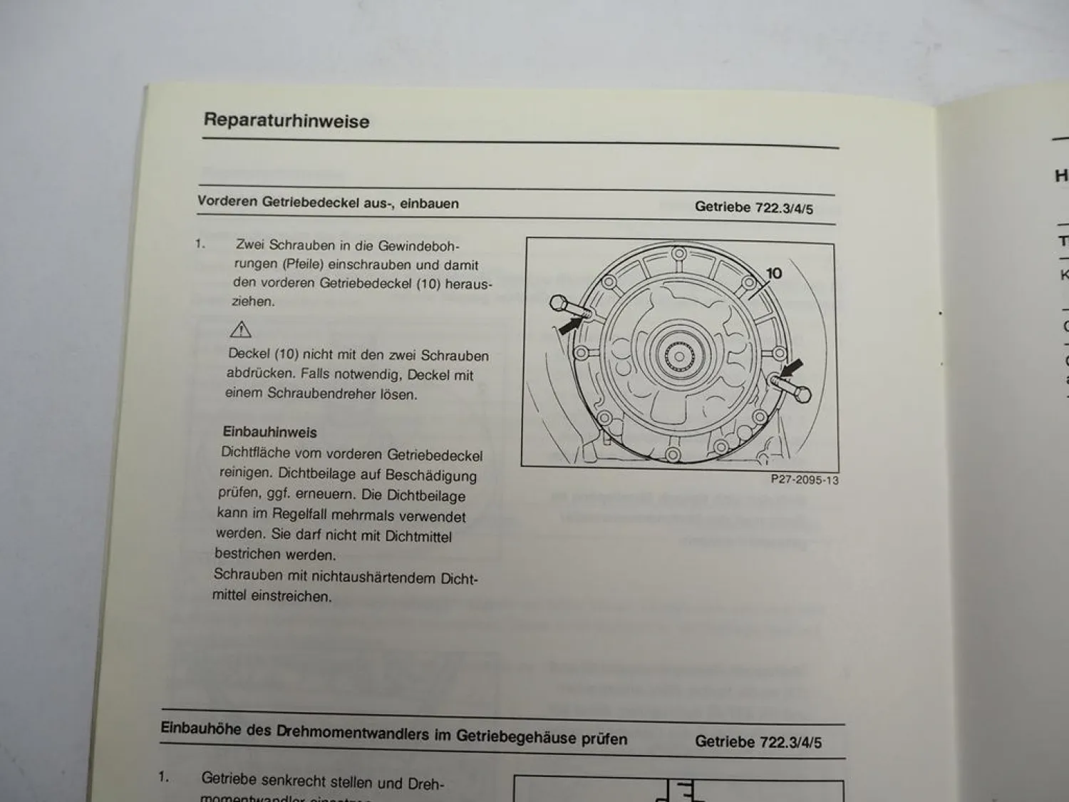 Mercedes Benz 722.3 722.4 722.5 Automatik Getriebe Werkstatthandbuch 1995
