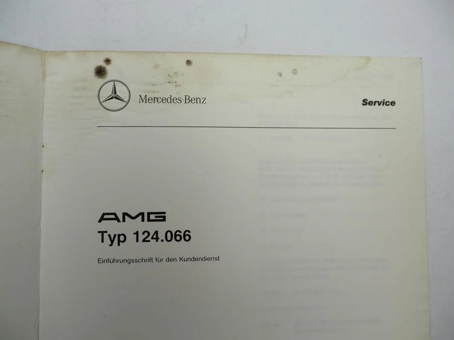 Mercedes Benz AMG 124.066 E320 Cabriolet Einführungsschrift Schulung 1993