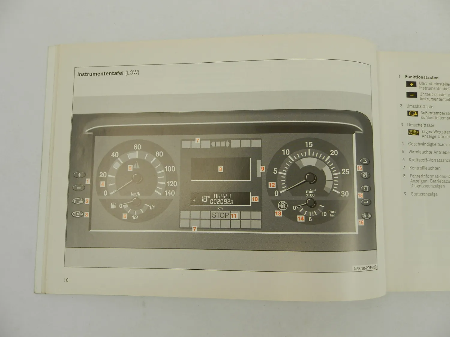 Mercedes Benz Atego LKW Technische Informaton Fahrerinformation