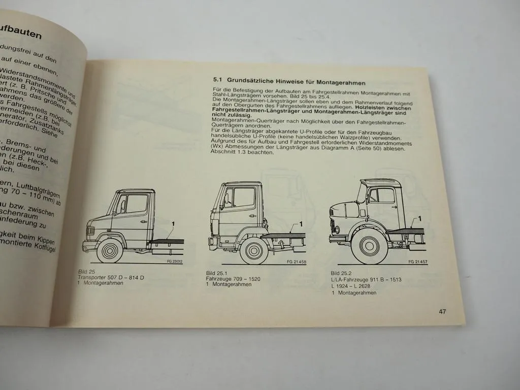 Mercedes Benz Aufbaurichtlinien LKW 1988 2220 2222 2228 2233 2238 2429 2435L
